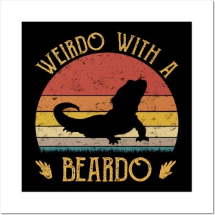 Weirdo With A Beardo Bearded Dragon Rertro Posters and Art